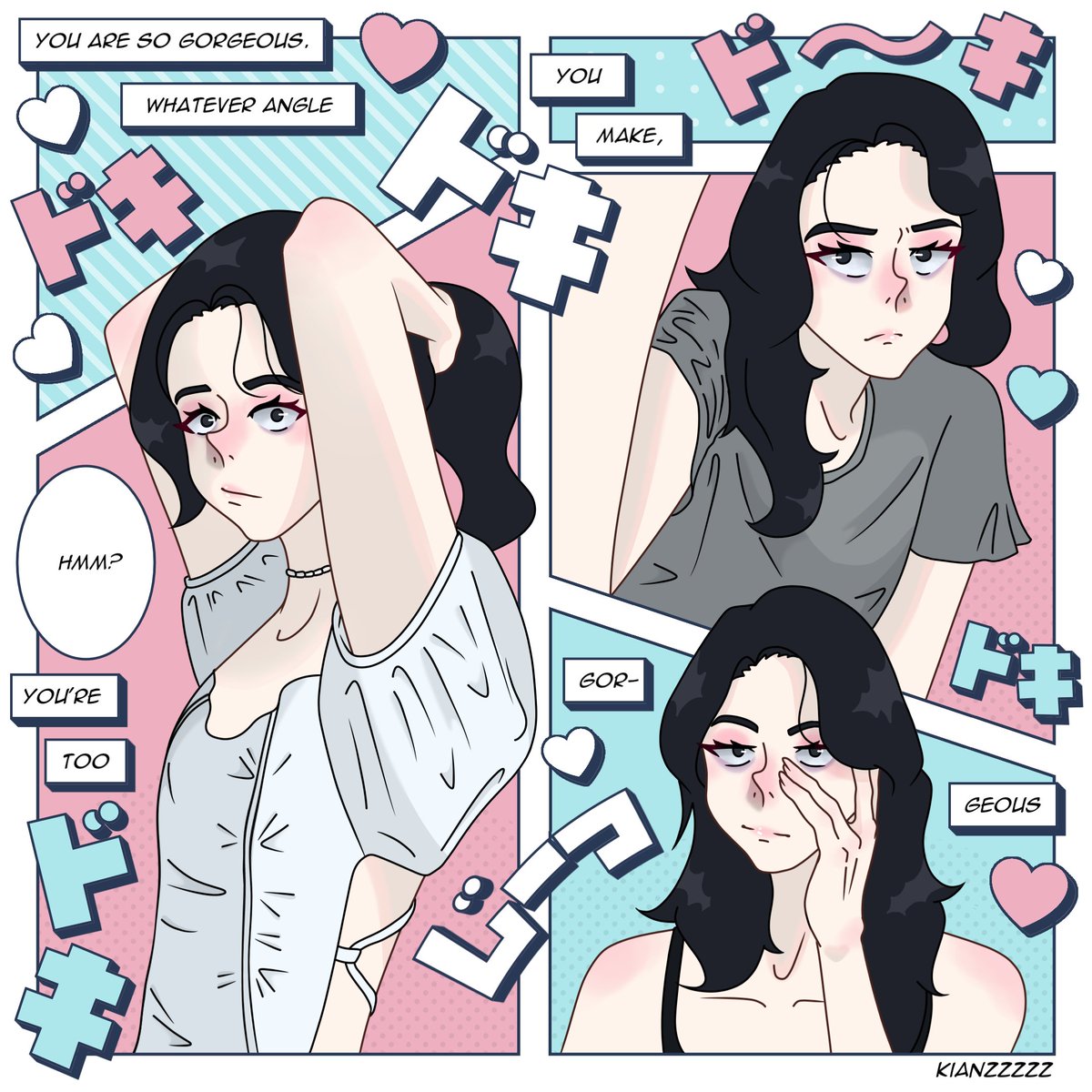 ドキドキ〜 I love you baby, happy birthday ＼(ᵔદᵔ ＼) • made this for my beloved girlfriend #ComicArt #Pastel #ドキドキ