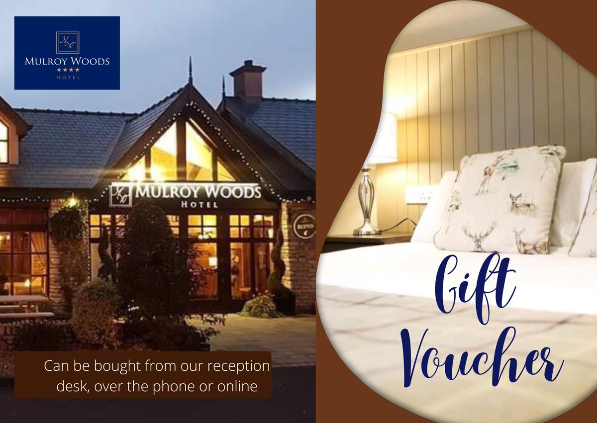 Thinking for gift idea for your loved ones. Mulroy Woods Hotel offers gift vouchers for any monetary value you wish can be used towards a hotel stay to dine in. Call us today on 074 9153313 to visit our website mulroywoodshotel.com to buy online. T&amp; c's Apply