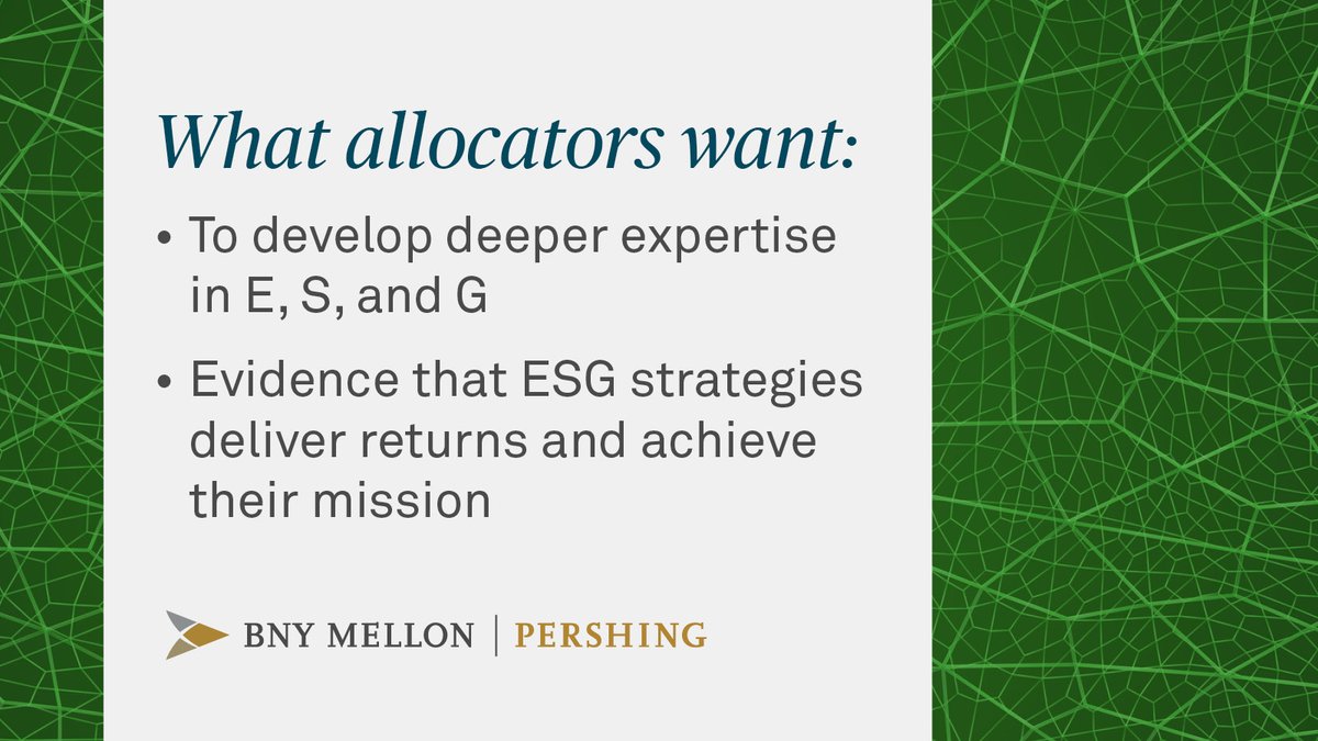 BNY Mellon | Pershing (@Pershing) on Twitter photo 2022-07-26 15:01:54 Are #AlternativeInvestment allocators jumping on the #ESG bandwagon? Survey says: it's under consideration. #PrimeServices' Dave Shalom shares findings from our recent #CapIntro ESG survey via @Opalesque. bny.mn/3c9e7BH Are #AlternativeInvestment allocators jumping on the #ESG bandwagon? Survey says: it's under consideration. #PrimeServices' Dave Shalom shares findings from our recent #CapIntro ESG survey via @Opalesque. bny.mn/3c9e7BH