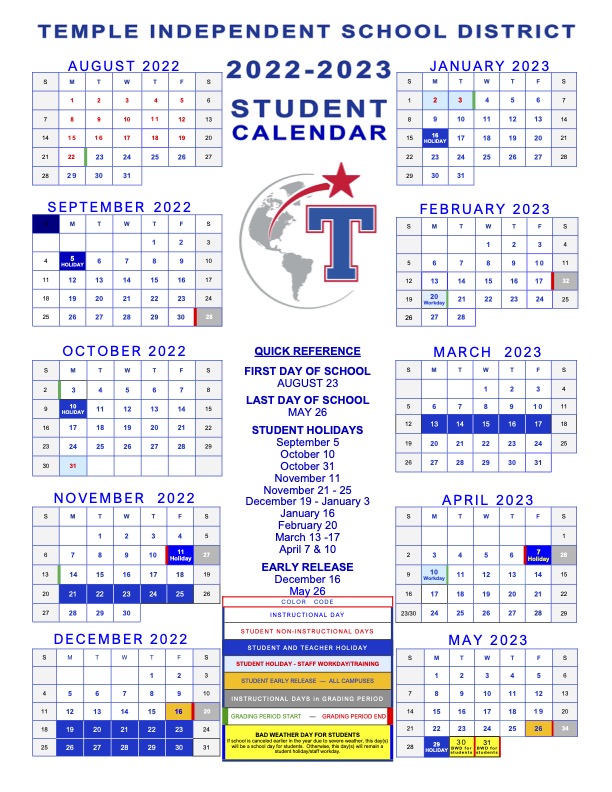 TempleISD's tweet photo. Check out the important  dates for 2022-2023. #TempleISDProud https://t.co/mE2LjaR4i9