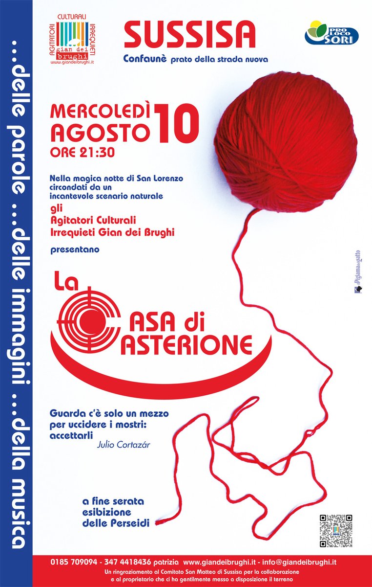 IrrequietiGdB's tweet photo. La casa di Asterione - il labirinto

Mercoledì 10 Agosto 2022 alle ore 21.30
a Sussisa - Confaunè - prato della strada nuova

#giandeibrughi #agitatoriculturaliirrequieti #10agosto #sussisa #asterione #lacasadiasterione #labirinto https://t.co/8jitIe27zL