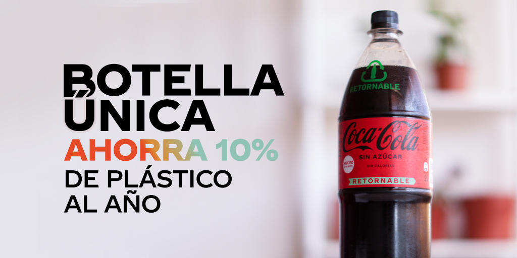 "Como parte de la iniciativa “Un Mundo Sin Residuos” hemos querido dar un paso más para lograr así recuperar el 100% de los envases que comercializa para 2030 y con esto surge la botella única retornable.

Puedes conocer más en el siguiente link cokeurl.com/ConoceLaBotell…