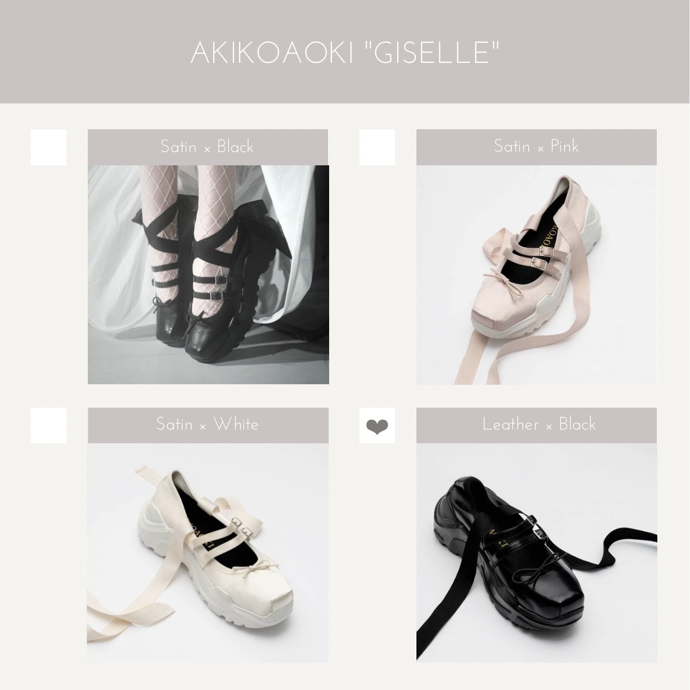 AKIKOAOKI Giselle Pink satin x White