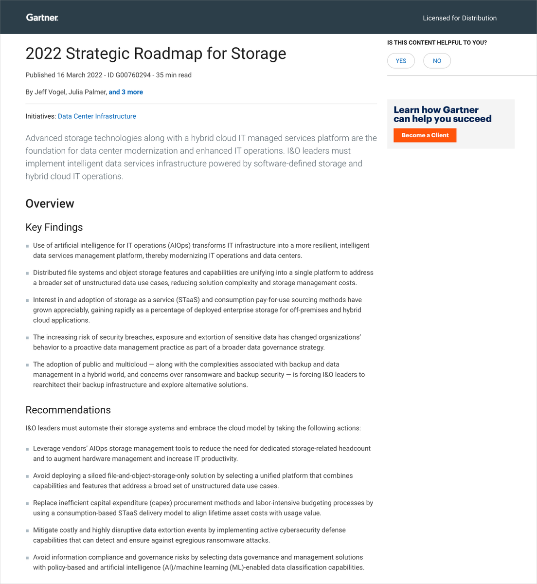 PeerSoftware's tweet photo. For over 25 years, #PeerSoftware has helped customers navigate an ever-changing #storage technology landscape. Learn more about this space and the transformation of enterprise storage and IT #operations in the Gartner 2022 Strategic Roadmap for Storage.
-
https://t.co/jGaJvNkaSE https://t.co/x8Xke1cz9a