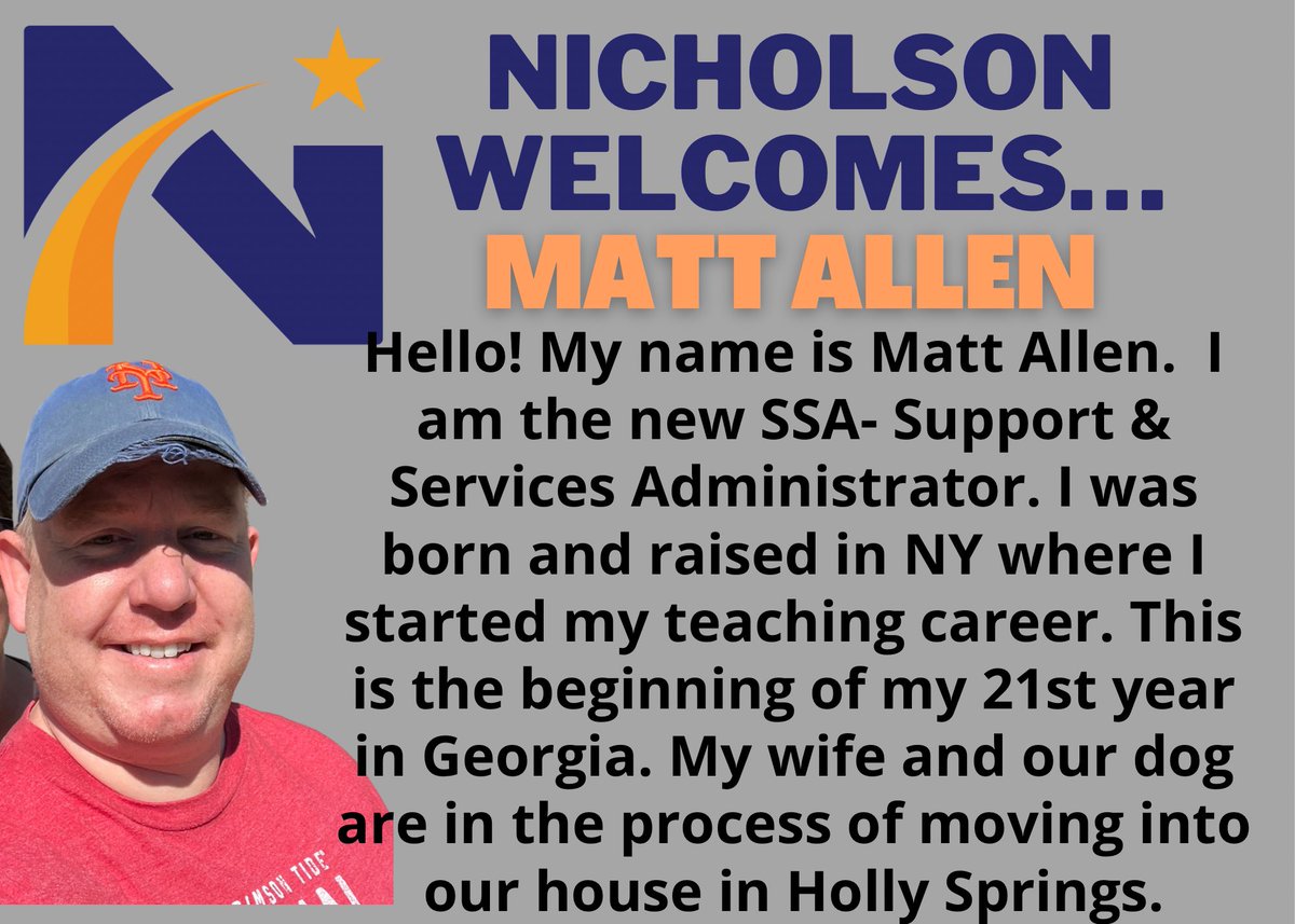Nicholson is excited to welcome our amazing new staff members this year!

<a href="/NicholsonEleme2/">Nicholson Elementary</a> <a href="/hoilmanf1/">Faith Harmeyer</a> <a href="/CourtneyKelly05/">Courtney Kelly</a> <a href="/cobbschools/">Cobb County Schools</a>
#nicholsonstars