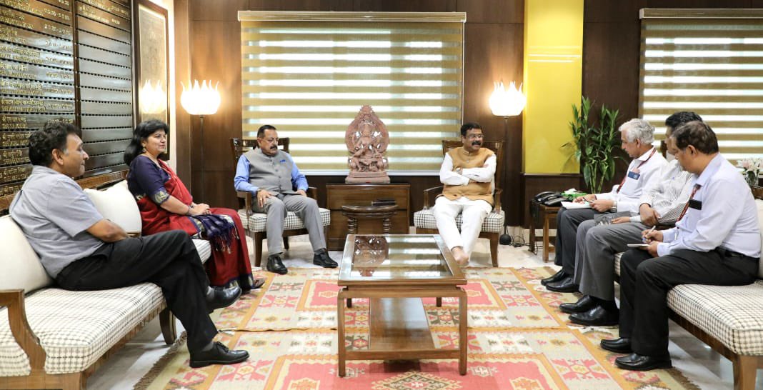 Dharmendra Pradhan (@dpradhanbjp) on Twitter photo Together with <a href="/DrJitendraSingh/">Dr Jitendra Singh</a> ji, Smt. <a href="/AprajitaSarangi/">Aparajita Sarangi, 2nd time MP- LS,Bhubaneswar</a> ji and senior officials of <a href="/MSDESkillIndia/">Skill India</a> and Department of Atomic Energy held a meeting for the establishment of a state-of-the-art cancer hospital at <a href="/niser_official/">NISER</a> Bhubaneswar campus. Together with <a href="/DrJitendraSingh/">Dr Jitendra Singh</a> ji, Smt. <a href="/AprajitaSarangi/">Aparajita Sarangi, 2nd time MP- LS,Bhubaneswar</a> ji and senior officials of <a href="/MSDESkillIndia/">Skill India</a> and Department of Atomic Energy held a meeting for the establishment of a state-of-the-art cancer hospital at <a href="/niser_official/">NISER</a> Bhubaneswar campus.