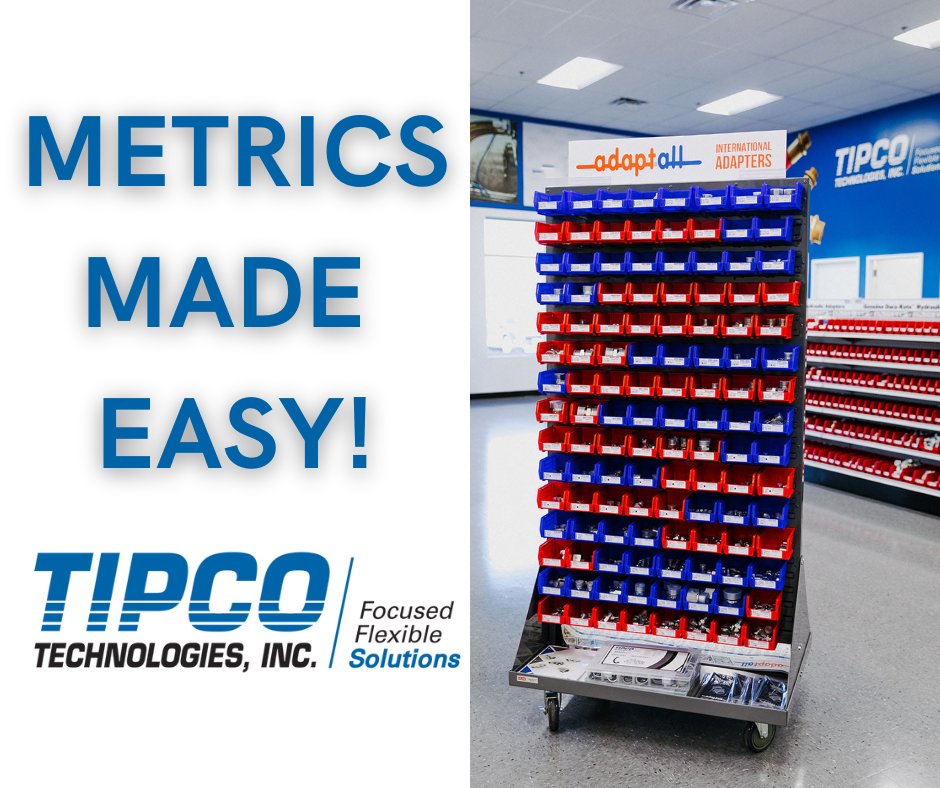 TIPCO embraces a metrics made easy philosophy at our 11 Hose Centers by proudly stocking Adaptall products. Whether your application requires British, Metric, DIN, JIS, or Banjo you can be rest assured that TIPCO has it IN STOCK when &amp; where you need it.
#fittings#metric#adaptall