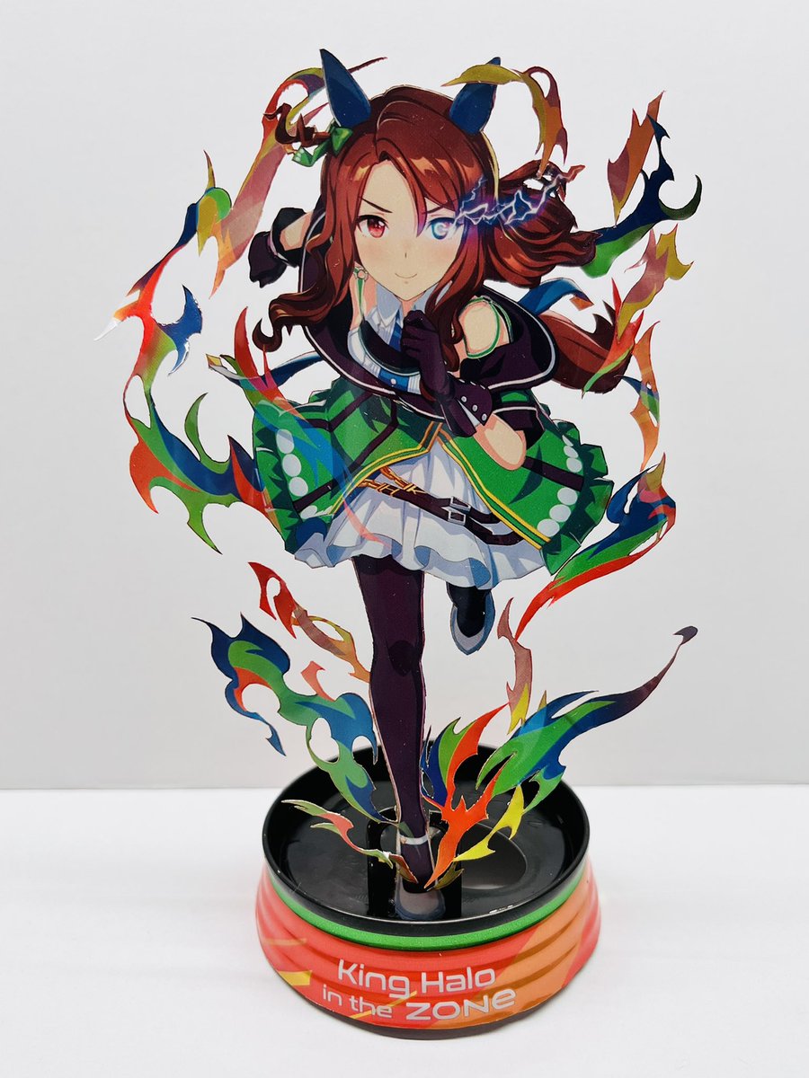 ウマ娘ZONEを切り抜いてキングヘイローのアルミスタンドを作りました
