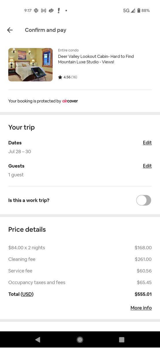 $250 to clean a small studio. An hour, maybe 2 hours tops. I think I'm in the wrong career.

#airbnb #cleaningfees #parkcity