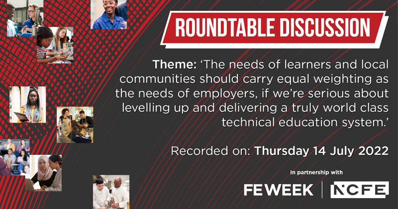 worldskillsuk's tweet photo. Business leaders and the #FEsector have recently discussed the importance of learner &amp; local community needs in the latest @FEWeek roundtable, in partnership with @NCFE. Watch the discussion, with contributions from @CBItweets and our CEO, @DrNeilB, at https://t.co/eXky9jwUr3. https://t.co/Xq8F3qMkIM