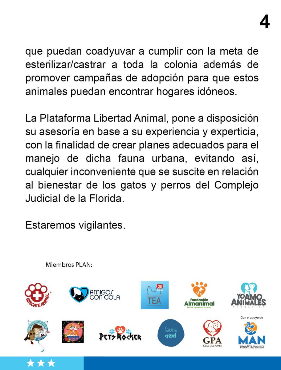 Desde hace años un grupo de funcionarios públicos del Comp. Judicial Florida Norte ha venido protegiendo a los gatos y perros de esta colonia. Hoy, se les quiere prohibir alimentarlos, atentando contra los Derechos Animales. <a href="/MaJosefaCoronel/">María Josefa Coronel</a> ¿Usted está de acuerdo y dio la orden?