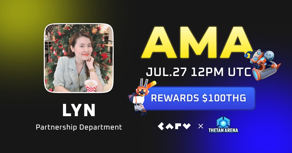 carv_official's tweet photo. We are having an AMA with @ThetanArena!

✅Learn more about Thetan Arena x @coinbase Loot Box
✅What are TA's future plans

📍Carv Discord https://t.co/3EO2Toi5lJ
⏰July.27 12PM UTC 
🎁$100 $THG

⭕️Like + RT + Tag 3 frenz
⭕️Comment your questions for Thetan Arena!

#Carvama https://t.co/6XsmdoWias