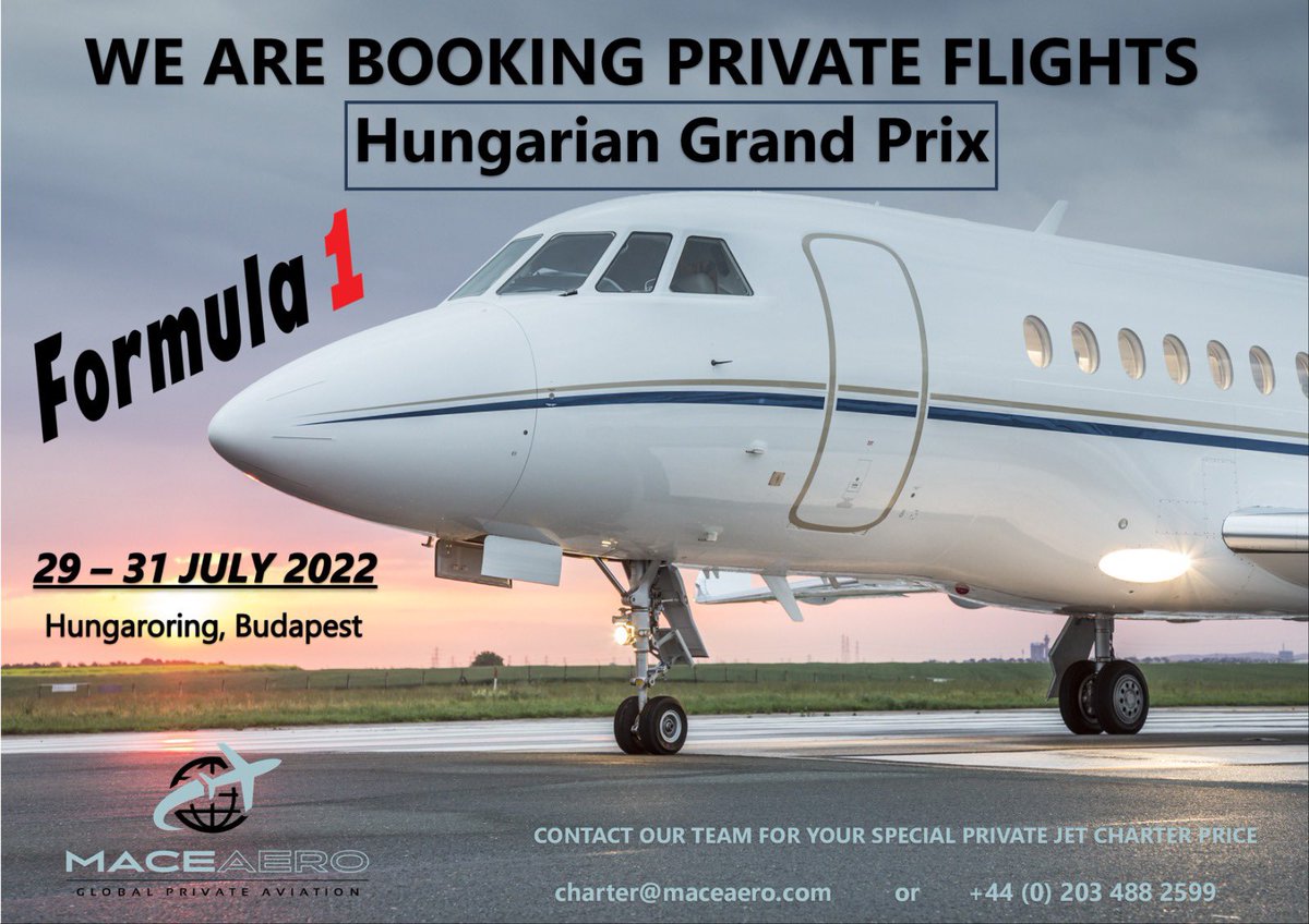 MaceAero's tweet photo. With MaceAero you have many aircraft available to you when flying private to Hungarian Grand Prix. 🏎💨

Contact charter@maceaero.com for your special private jet charter price.

✈️

#maceaero #formula1 #hungariangrandprix #budapest #privatejet #privateflight #myprivatejet https://t.co/Q5Xzz3bGtM