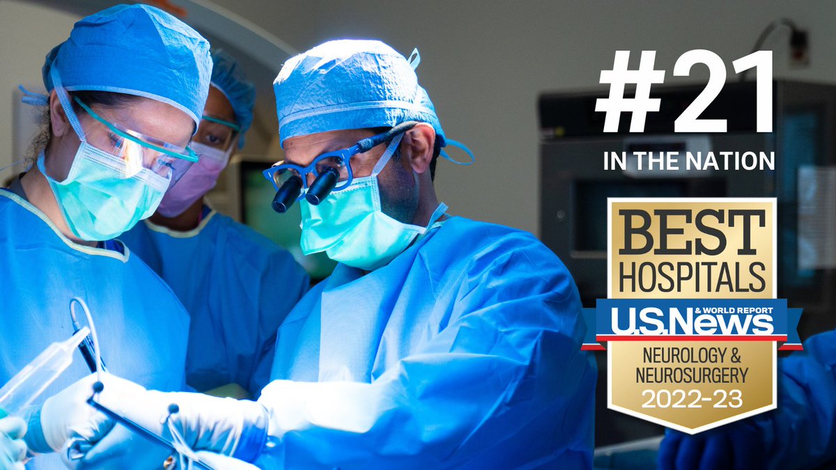 Proud to share we are #21 in the nation for best #neurosurgery & neurology care according to @USNews. Thank you to the entire care team for your dedication to exceptional patient care that allows us to successfully treat even the most complex cases. #BestHospitals #UCSDHealth