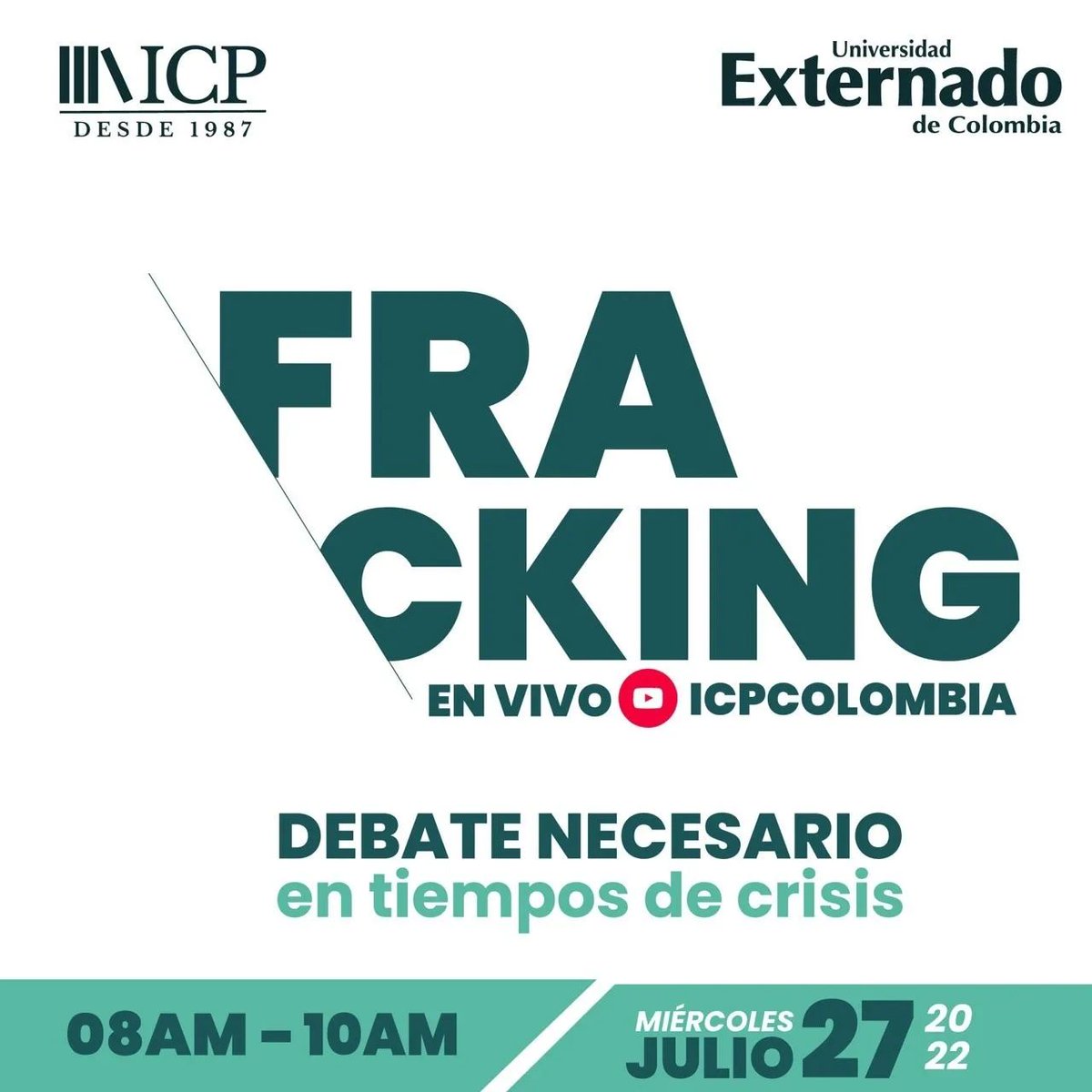 VerdadFracking's tweet photo. 🚨La crisis energética global requiere un debate consciente sobre los hidrocarburos y el #Fracking. Con la participación de Diego Mesa @minenergia. Felipe Bayón, Presidente de @ECOPETROL_SA

📲 Mañana véalo en vivo por el canal de YouTube @ICPColombia : https://t.co/TWTcN7wnhI https://t.co/WrV2WYEb6i
