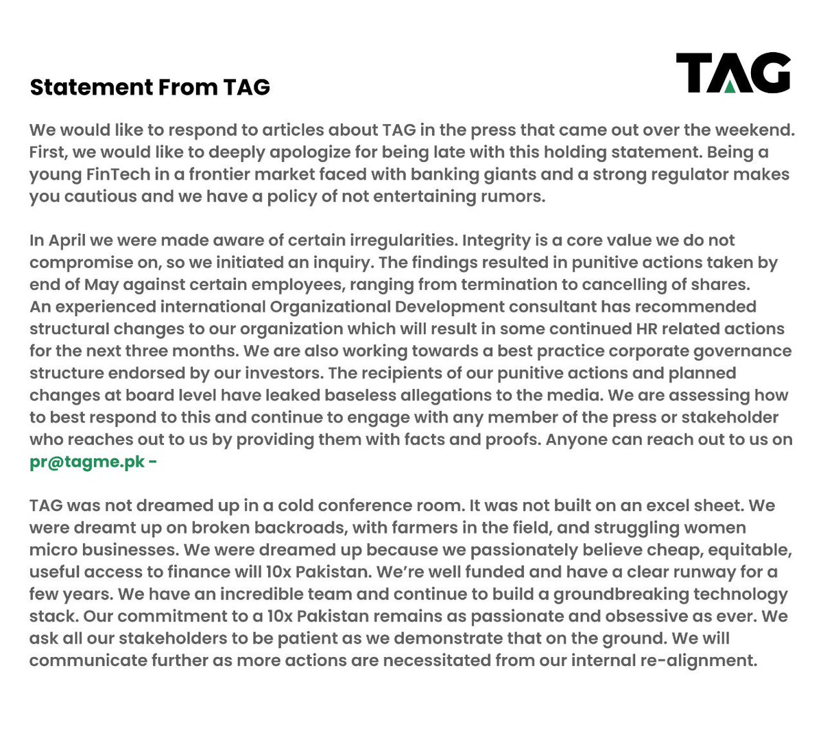 Holding Statement