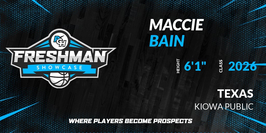 PGHTexas's tweet photo. Welcome Class of 2026 Maccie Bain (@MaccieBain) of Kiowa Public HS to the @PGHTexas Showcase @ Southwest Athletic Center. 

🔥🏀 #PGHFreshmanShowcaseIN 🏀🔥

Register NOW! 👇  
https://t.co/JifV1laEeb https://t.co/pZTwSQ7oJK