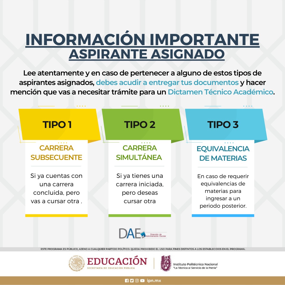 📣ASPIRANTE ASIGNADO 
Lee atentamente está información, debes acudir a ENTREGAR tus documentos en la fecha y hora señalados en tu hoja de resultados📃. 

Recuerda que puedes ver los documentos que debes entregar en nuestros tutoriales.
 Verifica que sea el correcto para ti.