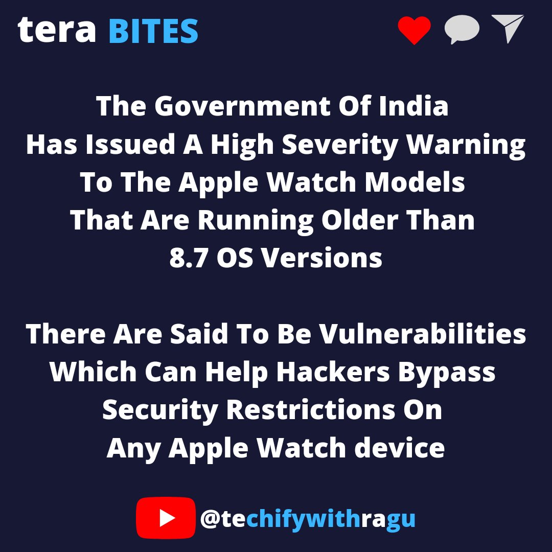 TechifywithRagu's tweet image. ⚠️ Warning for Apple Users! 
@Apple 

#terabites #AppleWatch #appledaily #technews #YouTuber