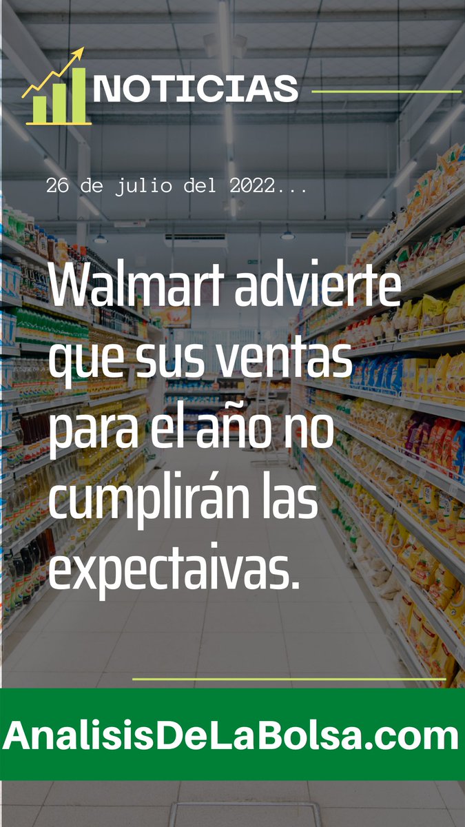josespana's tweet photo. $WMT La tienda de ventas al detalle más grande del mundo y redujo sus expectativas de ganancias para el segundo trimestre y para el año completo. #Walmart #Comoinvertir https://t.co/hW6Wjnlvzp