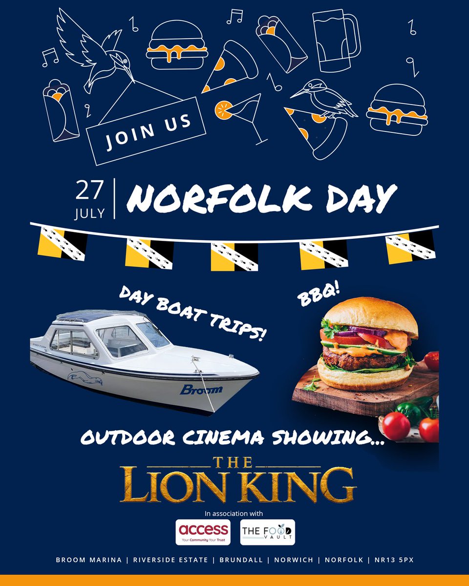 Its #NorfolkDay tomorrow! Come and visit us at Broom Marina to celebrate our great county! #broomboats #broommarina #broomevents #Norfolk