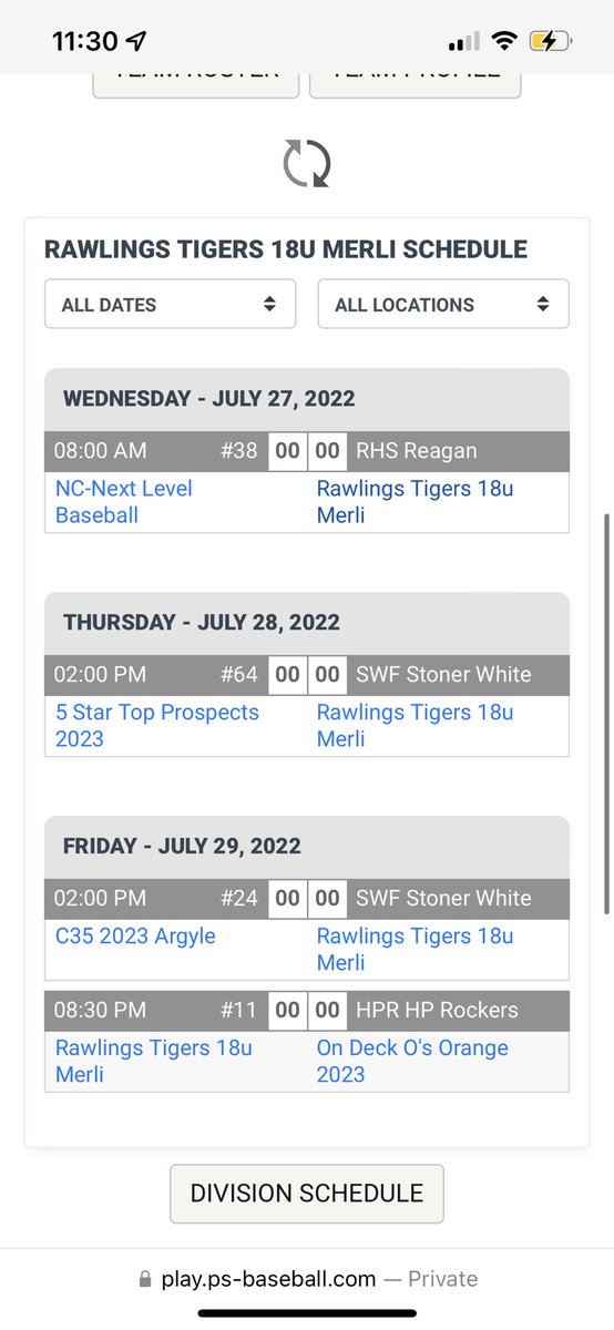 Here’s my teams schedule for our last tournament “The Visit” in Greensboro. We’re looking to end our season with a bang!! I’ll be pitching Wednesday!