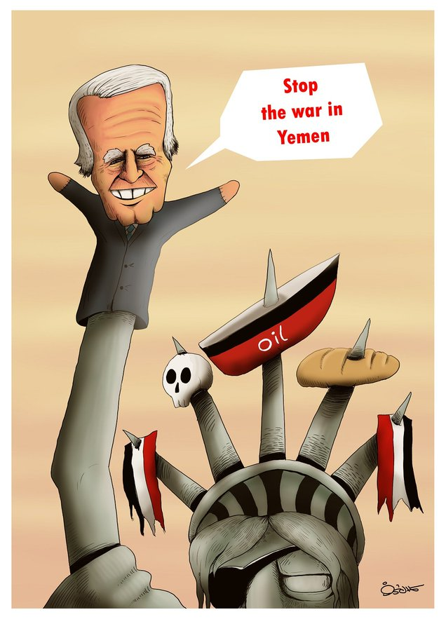 أمريكا هي المسؤول الأول عن كل مايحصل من جرائم القتل والحصار المرتكبة بحق أبناء الشعب اليمني منذ أكثر من سبع سنوات والسعودية والإمارات ما هم إلا أدوات تنفذ التعليمات الأمريكية

#اليمن
#BlockadeIsWar
#الحصار_حرب