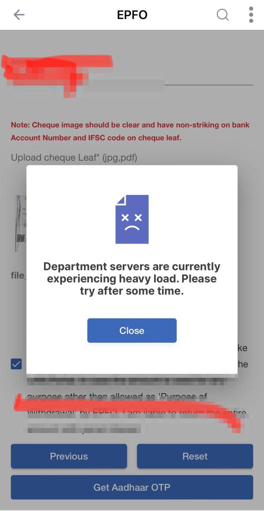ManjzMohan's tweet photo. @socialepfo @HMOIndia @PMOIndia @BSBommai @BSYBJP  i have been trying to claim from past 3 days, unable to do it, pls resolve it asap https://t.co/9CeLjjmldd
