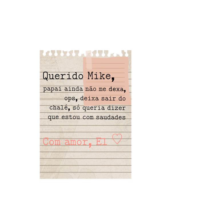 ᅟᅟ     
⠀⠀                  𝓯rom: El
    
                       𝓽o: Mike 
⠀⠀ ⠀⠀⠀ ⠀⠀ ᅟᅟ