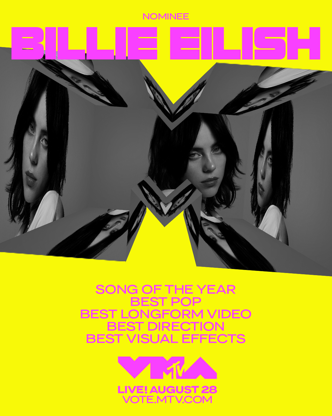 billie eilish on Twitter "Billie is nominated for 5 MTV VMAs! Song