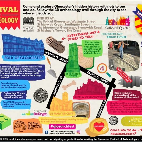 avonarch's tweet photo. We will be joining in with events in Gloucester this weekend for the 2022 Festival of Archaeology. Come down to St Mary de Crypt on Southgate Street, 11am-4pm to see us! https://t.co/ZtM4QR2LWi