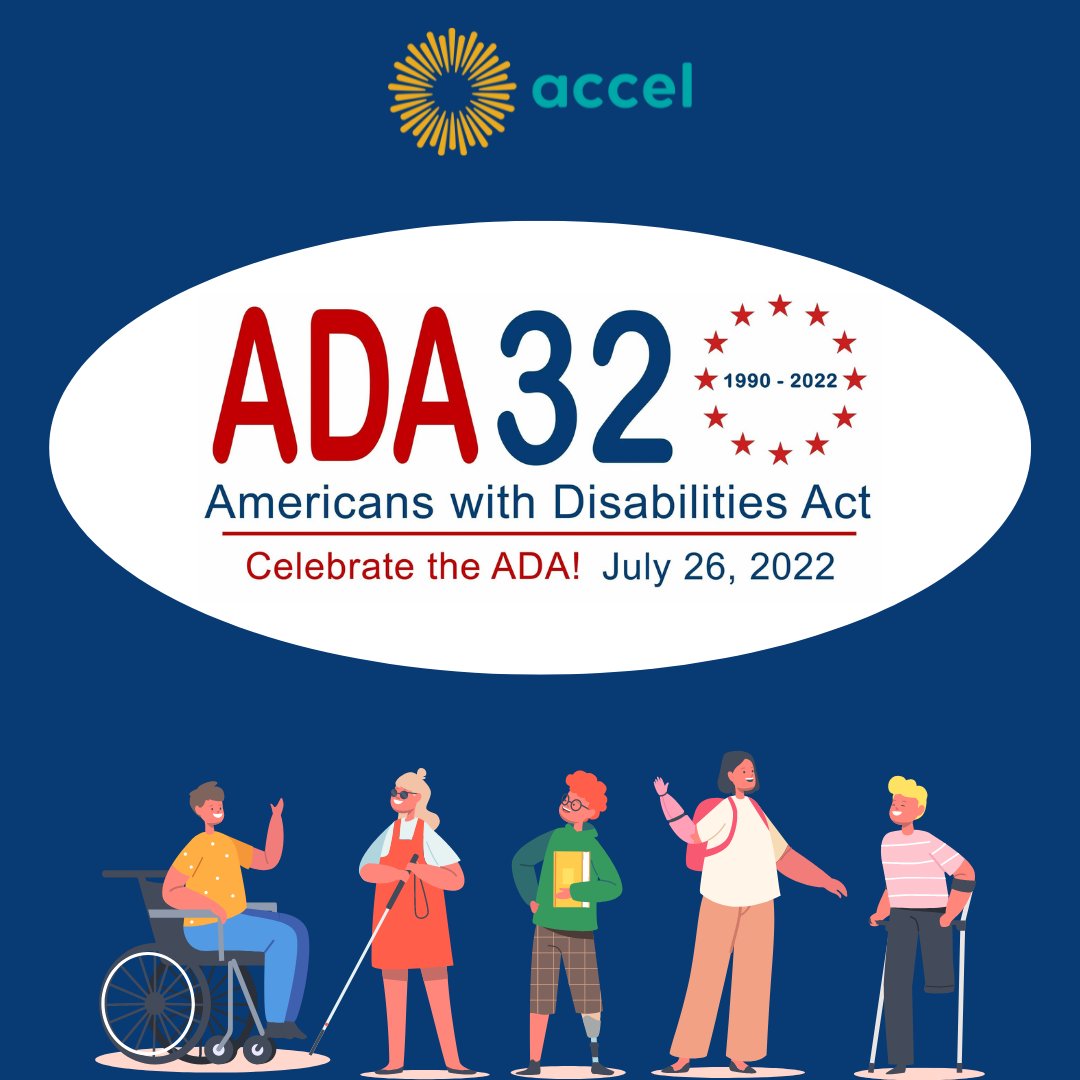 July 26 marks the 32nd anniversary of the Americans with Disabilities Act (ADA), the civil rights law passed in 1990 prohibits discrimination against individuals who have disabilities in all areas of public life, including jobs, schools and transportation.  #ADA32