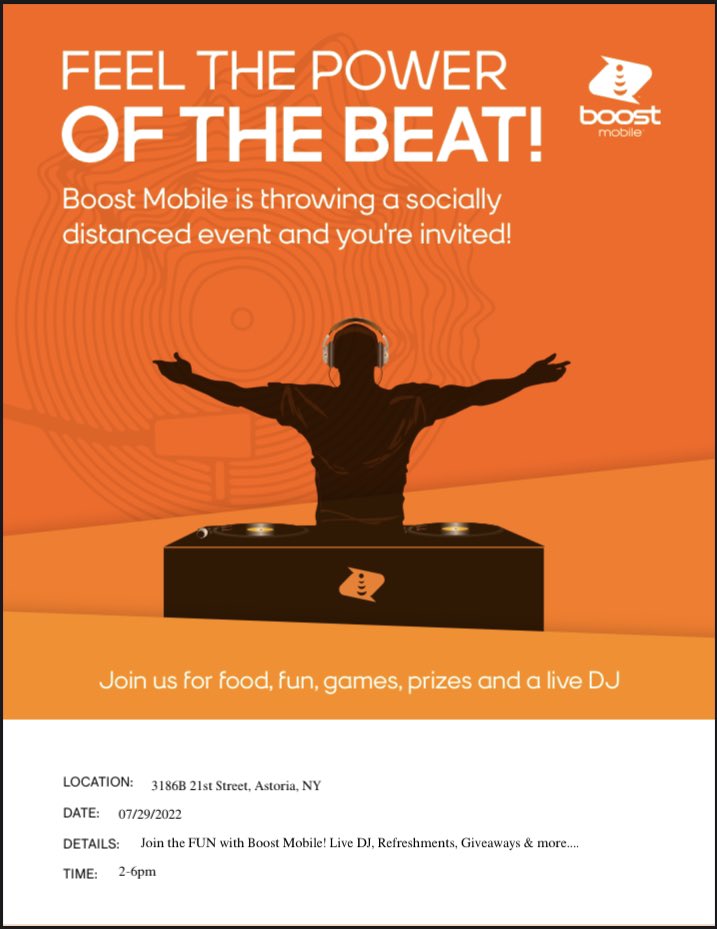 RobBoost_Queens's tweet image. Boost is throwing a Customer Appreciation Event this Fri., 7/29~ 2:00 pm - 6:00pm @ 3186 21st St, Long Island City, NY. Check out our great phone promotions &amp;amp; plans. Ask us how you can grab free mobile service with ACP! 😎, and a Fast 5G network.
