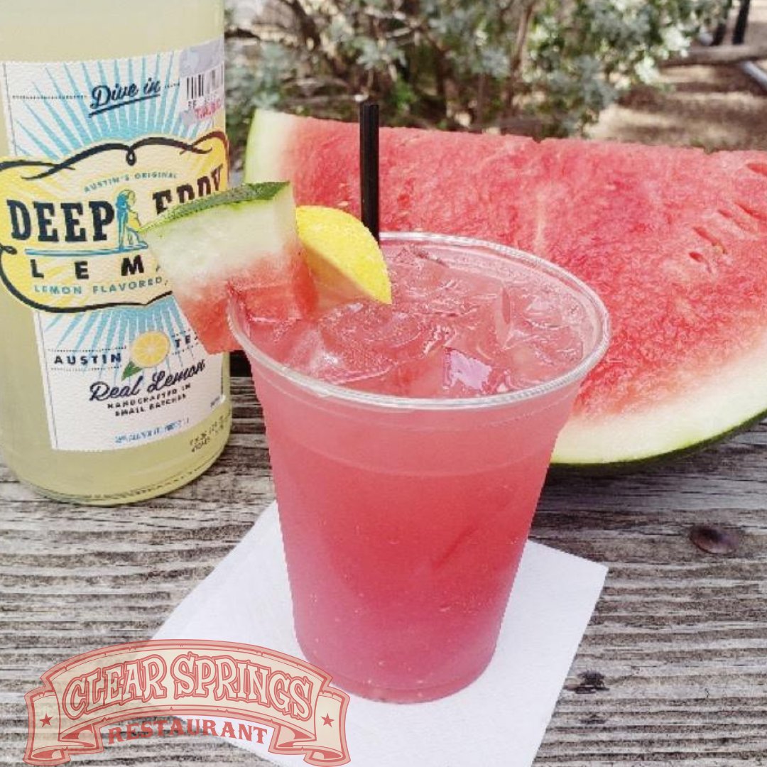 ClearSpringsNB's tweet photo. Nothing like a little Summer-Time Punch on a warm Texas Day!π π Made with Deep Eddy lemon vodka and fresh watermelon juice.π
#newbraunfels #newbraunfelstx #gruenetx #nbtx #nbtxeats #nbtxfoodie #guadaluperiver #comalriver #clearspringsrestaurant #clearspringsnewbraunfels https://t.co/Dn5P3pO7Fk