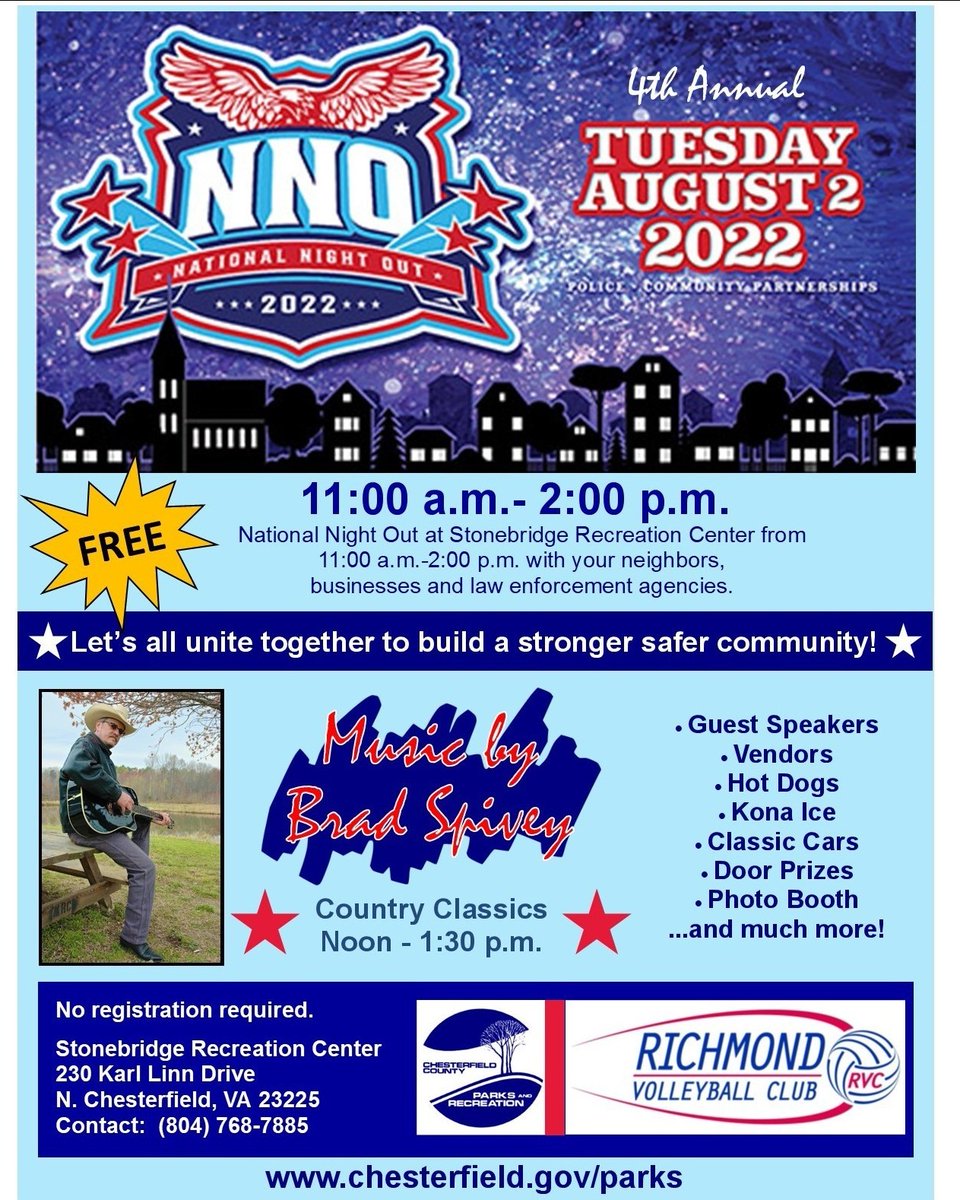 CCSOVA's tweet photo. Don't forget next Tuesday, August 2 is National Night Out!! Come out and join us for National Night Out at Stonebridge Recreation Center from 11am-2pm., and at Bensley Park from 6pm-10pm. #csopride #community #NNO #Nationalnightout2022 https://t.co/hTqNTo5jXv