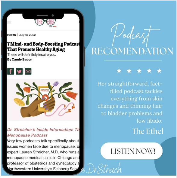 DrStreicher's tweet photo. Honored to be named along with @happiness.lab @Maxlinsky  #70over70, @Hiddenbrain, @verywellmind, @thisamerlife, #NextQuestion with @KatieCouric as best #podcasts every woman should listen to. Thanks @AARPEthel! https://t.co/YjE385M6XN https://t.co/EHb54kPvRa