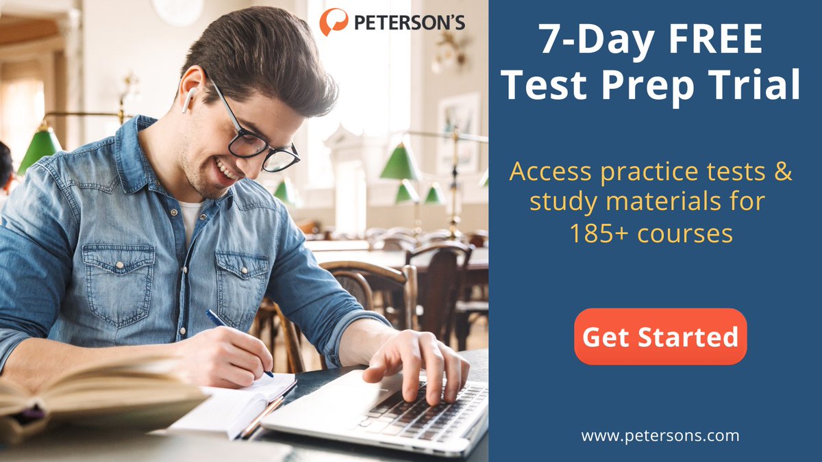 Petersons's tweet photo. โDid you know you can try Peterson's test prep for FREE? Get all access to Peterson's test prep FREE for 7 days. Learn more and sign up here: https://t.co/xZjWjeaDhX
#testprep #practicetests #ACT #SAT #HSPT #EMT #NCLEX https://t.co/yxtsPQCbHl