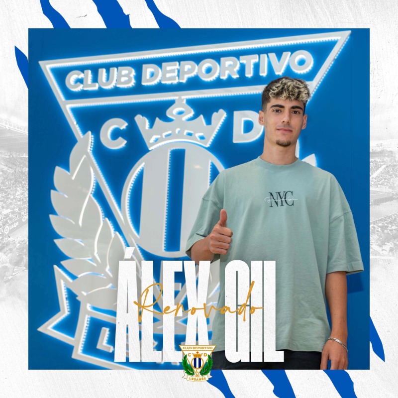 CanteraPepinera's tweet photo. 🥒✍️ 𝗥𝗘𝗡𝗢𝗩𝗔𝗗𝗢 | El C.D. Leganés amplía el contrato de Álex Gil hasta 2024, que pasa a formar parte del filial. #CanteraPepinera
