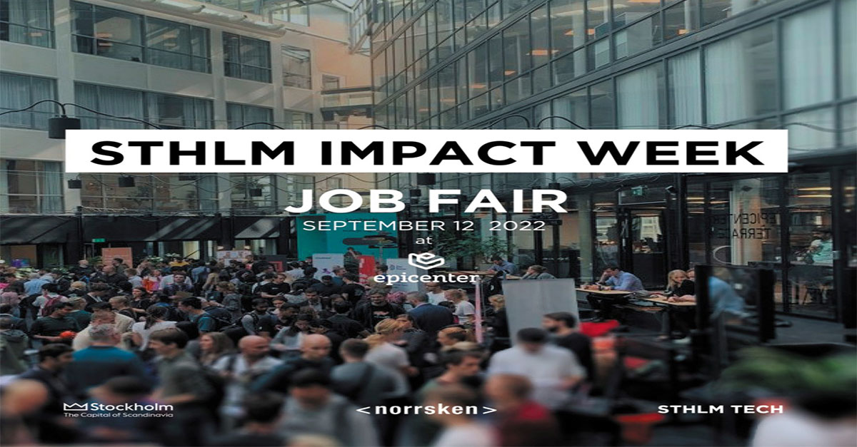 Invest Stockholm (@investstockholm) on Twitter photo Do you want to change the world? Do you want to work at the most impactful companies? Then Sthlm Impact Job Fair, September 12, is for you! #Stockholm Impact Week welcomes employers and #jobseekers within the impact-sphere to <a href="/EpicenterSthlm/">Epicenter Stockholm</a> sthlmtechmeetup.confetti.events/sthlm-impact-f…
#sthlmtech Do you want to change the world? Do you want to work at the most impactful companies? Then Sthlm Impact Job Fair, September 12, is for you! #Stockholm Impact Week welcomes employers and #jobseekers within the impact-sphere to <a href="/EpicenterSthlm/">Epicenter Stockholm</a> sthlmtechmeetup.confetti.events/sthlm-impact-f…
#sthlmtech