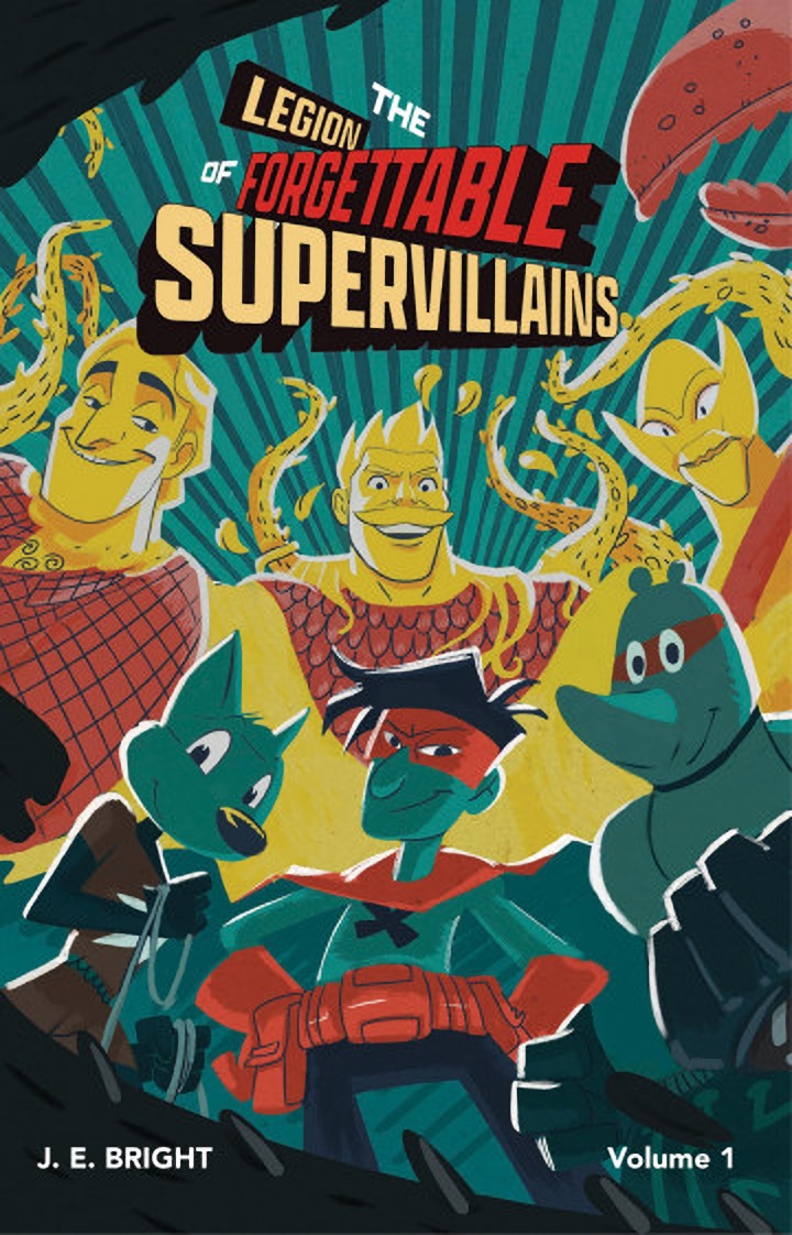 The new cover for The Legion of Forgettable Supervillains. The action-packed graphic novel is available tomorrow on Kindle/Comixology and August 9 in paperback. But of course you can pre-order now at jebright.com.