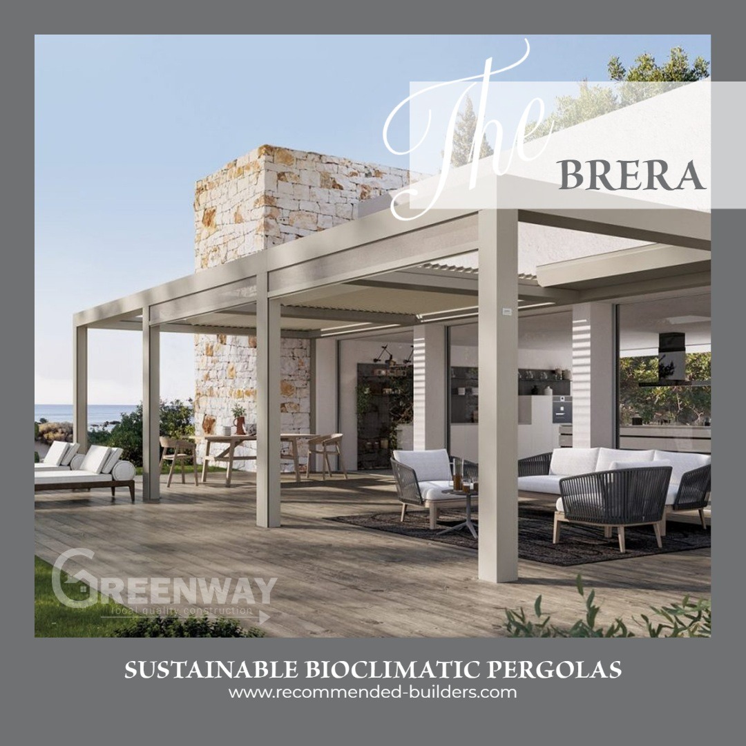 Versatile in colour choice, size &amp; configuration. Control unreliable climates at the touch of a button. Let the natural light of outdoors become the heart of your home or business. Visit recommended-builders.com for more or call 01202 022246 for a free quote. #luxurypergola