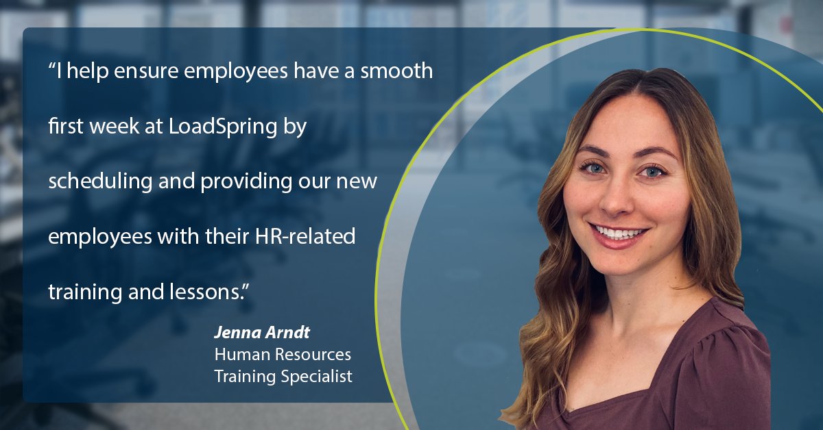 LoadSpring's tweet photo. Our new @LoadSpring People Spotlight Series will highlight team members from different departments making a difference behind the scenes. Read our first profile profiling a key member of our #HR onboarding team, Jenna Arndt: https://t.co/WWE3LNgXny #LoadSpring #EmployeeExperience https://t.co/YAYZClNxfw