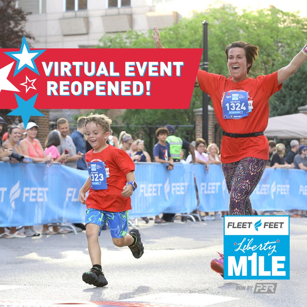 Did you miss out on running your BEST. MILE. EVER. in Pgh? No worries! Limited spaces for the 2022 <a href="/FleetFeetPitt/">Fleet Feet Pitt</a> Liberty Mile virtual run have reopened!  

Register now: 
ow.ly/NckR50K4BCf  #runwithp3r #virtualrun #onemilerun