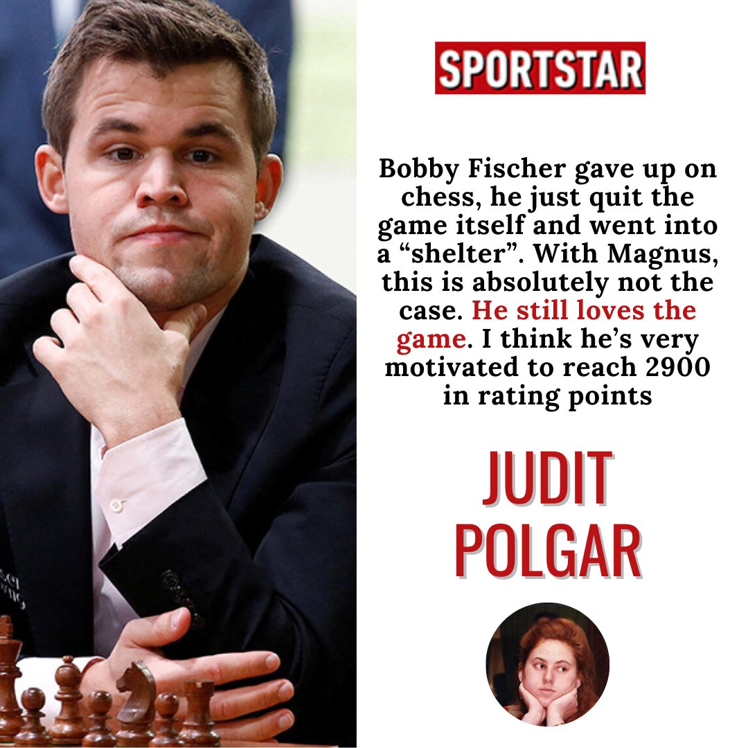 Sportstar on X: All-time chess great Judit Polgar feels the world hasn't  seen the last of @MagnusCarlsen at the World Championships. Full interview:   ✍️@sportyrakesh