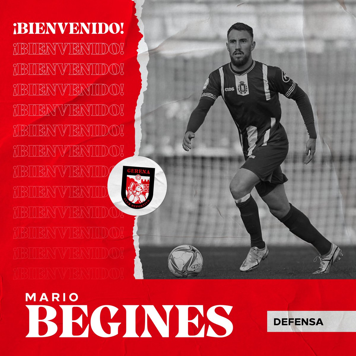 🔴⚫ #Oficial #Bienvenido

▶️ #Begines se convierte en uno de los nuevos defensa para la temporada 22/23 del #CDGerena

En su trayecto profesional ha pasado por el Águilas FC y Lorca Deportiva ⚽ ¡Bienvenido a tu nueva casa! Toda la pasión y afición del Gerena te reciben 🔴⚫💪🏻