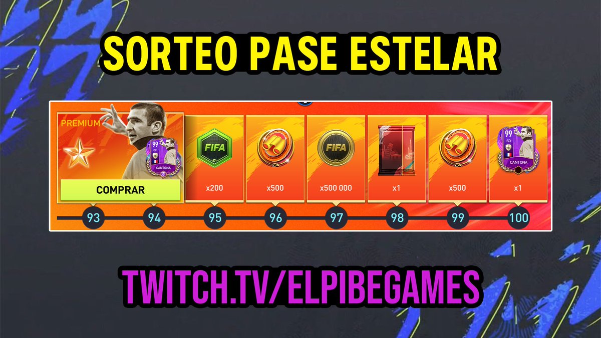 🤑SORTEO PASE ESTELAR🤑
1) Seguirme en twitch.tv/elPibeGames
2) Mirar el stream para tener tu chance de ganar.
3) Se agradece el RT 🖖😄

- youtube.com/shorts/7yPaFqO… -

#fifamobile #fifamobile22 #fifa22