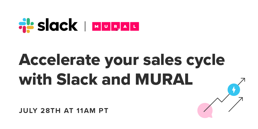 High-performing sales teams use @Slack and MURAL to break communication siloes, work quickly &amp; collaboratively with customers &amp; internal team members, and close deals faster. 🏁

Join us in TWO DAYS ✌️ for a live webinar to learn how — register now! bit.ly/3Br79Tc