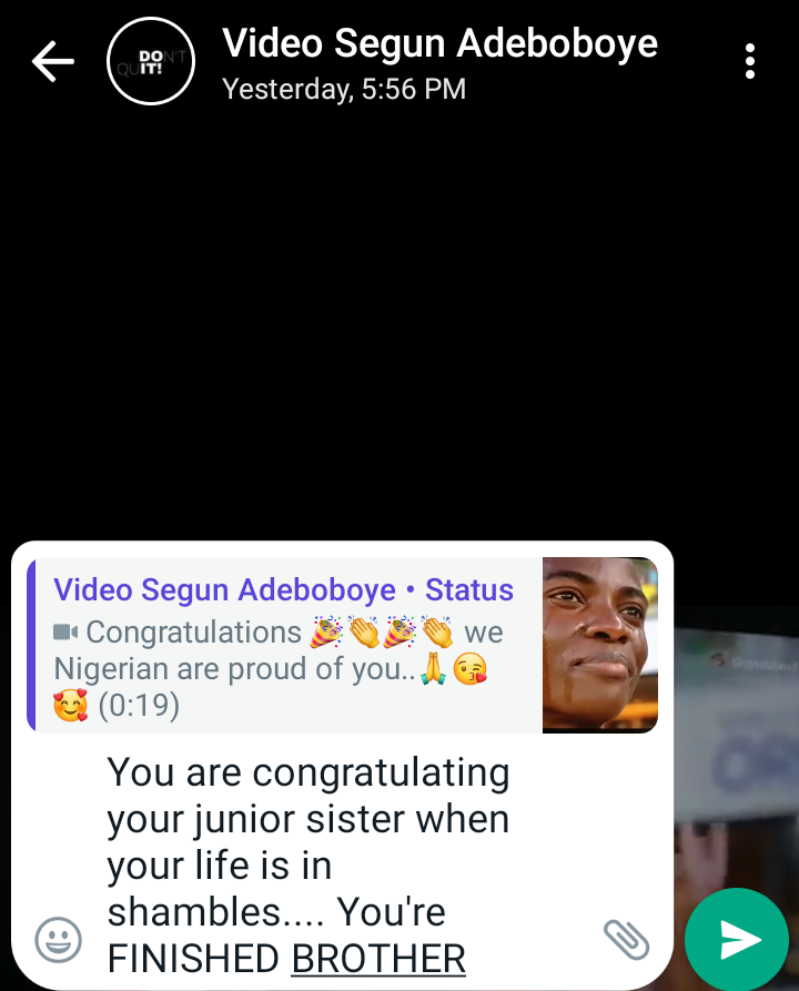 mbpdelivers's tweet photo. @AdeboboyeSegun Segun is DECLARED WANTED AND DUBIOUS https://t.co/4U4vvipm8A