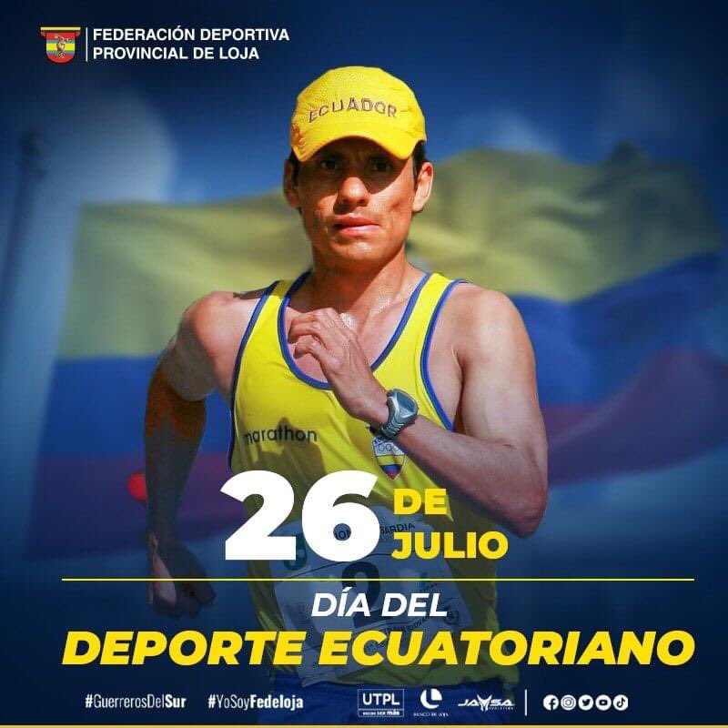 fedelojaec's tweet photo. #FedeLoja,  recuerda esta fecha importante para el país, cuando un 26 de Julio, Jefferson Pérez, marchista ecuatoriano  alcanzó medalla de Oro en los Juegos Olímpicos de Atlanta 1996.  

🇪🇨💪Proeza que  instituyó la conmemoración del Día del Deporte Ecuatoriano. https://t.co/egkNi7OUgO