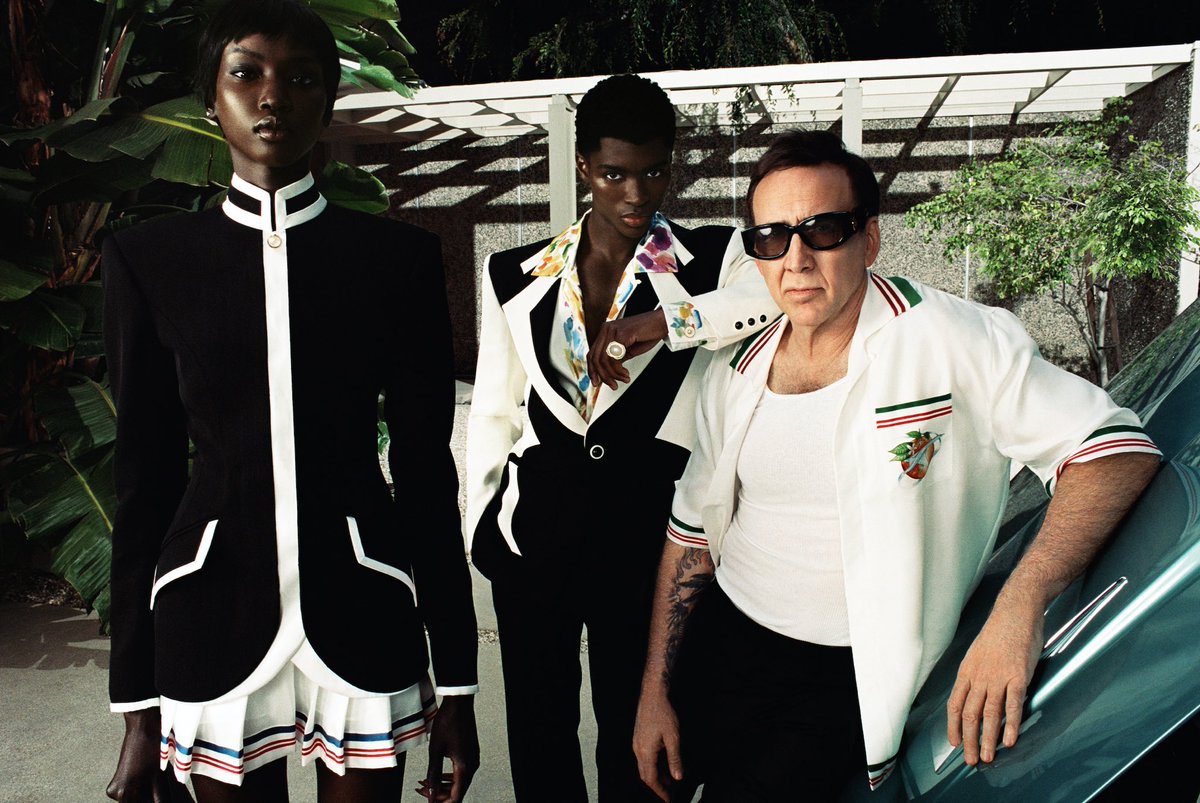 StreetFashion01's tweet photo. Nicolas Cage for CASABLANCA!🖤 https://t.co/MmfOGlwaFI